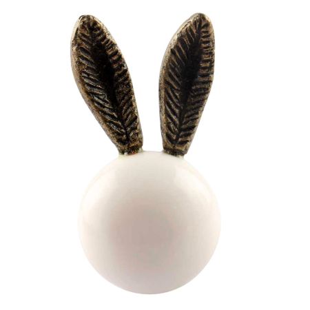 White Rat Resin Cabinet Knob