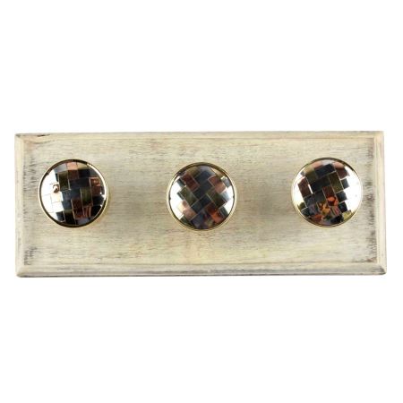Silver Round Metal And Wooden Hook