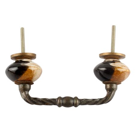 Brown And Black Ceramic Cut Bridge Handle