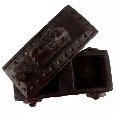 Carved Vintage Handcrafted Old Nandi Wooden Spice Box