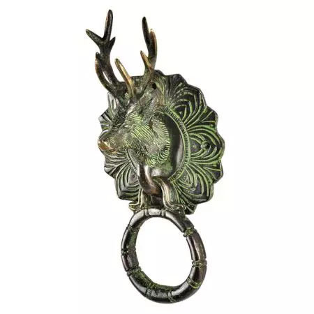 Handecor Brass Reindeer Head Door Knocker