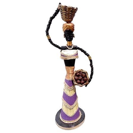 African Doll Showpiece In Purple