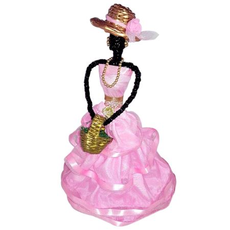 African Doll Showpiece With Four Frill in Purple Colour