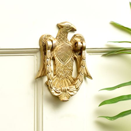 Vintage Golden Brass Eagle Door Knocker