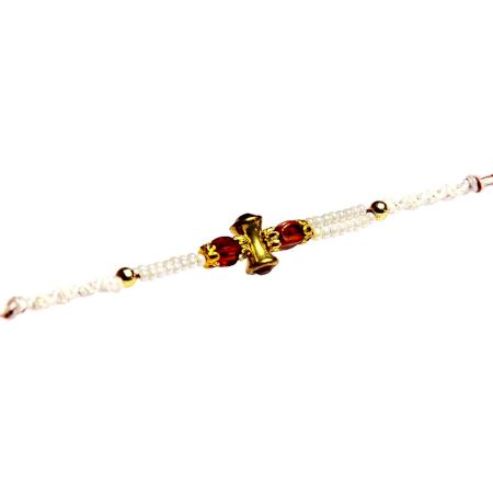 Unique Rakhi with Pearls and Red Beads