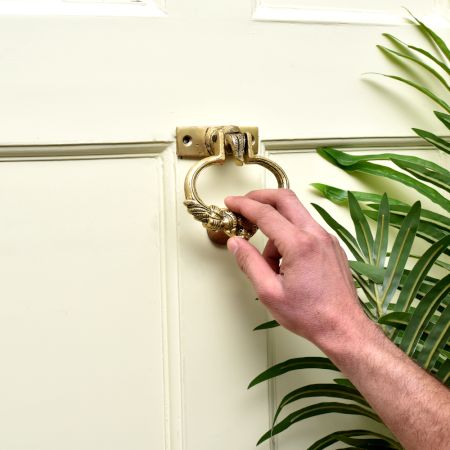 Brass Handmade Elephant Trunk Up Peacock Door Knocker