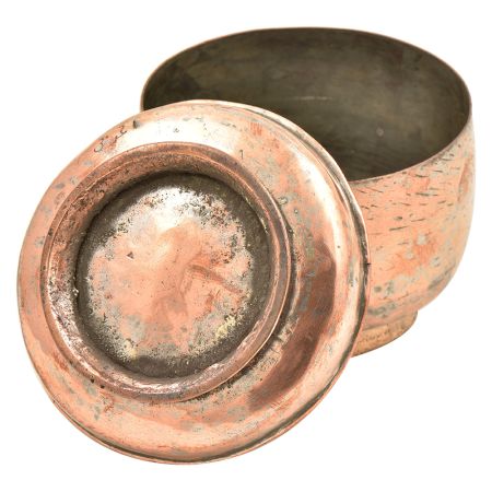 Handmade Broad Copper Canister  With Lid