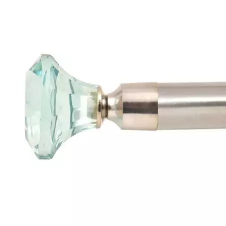Blue Cut Crystal Curtain Rod Finials Glass For Curtain Rod In Pair