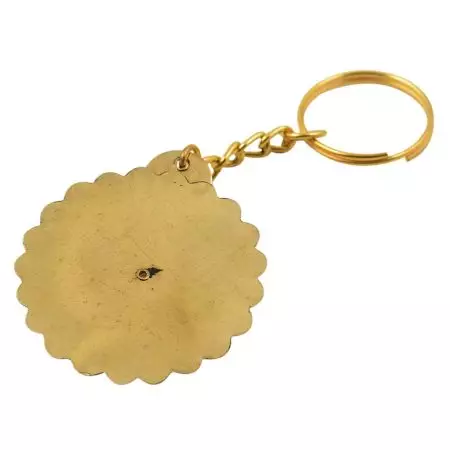 Brass Metal Perpetual Calendar Keychain With Taj Mahal
