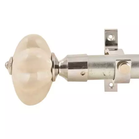 Ceramic Big Flower Shaped White Curtain Rod Finial
