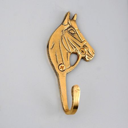 Golden  Brass Western Horse Wall Hooks