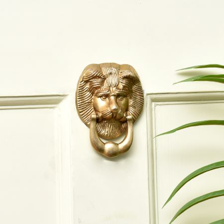 Hand Made Brass Lion Head Door Knocker Ring