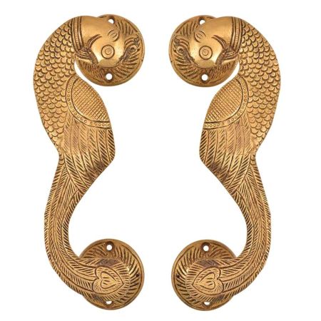 Golden Brass Curved Peacock Handle