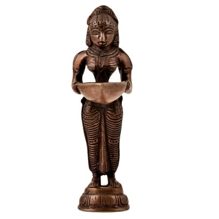 Brass Welcome Lady Holding A Lamp