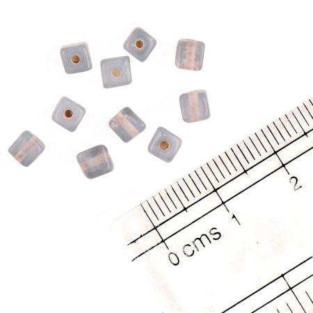 Striped Grey Glass Seed Beads (Pack Of 50)