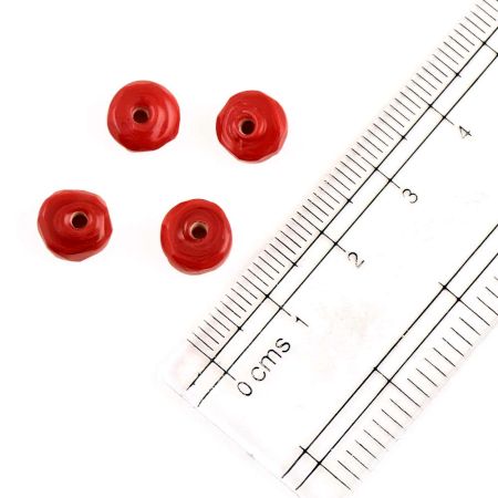 Red  Loose Glass Seed Beads Used for Jewellery Making (Pack Of 12)