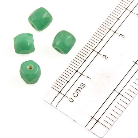 Mint Green Barrel Shaped Spacer Loose Beads For Making Jewelry (Pack Of 12)