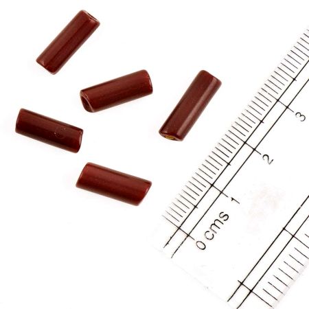 Brown Jewelry Glass Cylinder Beads (Pack Of 12)