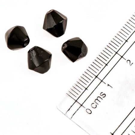 Black Bicones Glass Beads Shape For Jewelry (Pack Of 12)