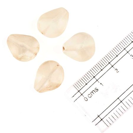 Ivory Tear Drop Jewelry Making Faceted Crystal Glass Loose Beads (Pack Of 12)