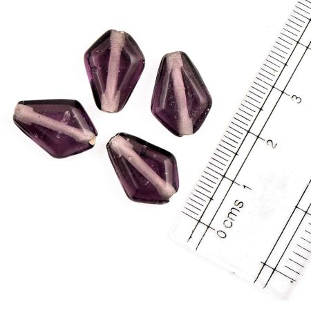 Dark Purple Tear Drop Jewelry Making Faceted Crystal Glass Loose Beads (Pack Of 12)