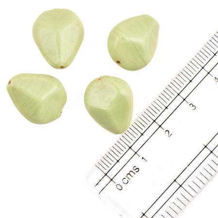 Light OliveTear Drop Jewelry Making Faceted Crystal Glass Loose Beads (Pack Of 12)