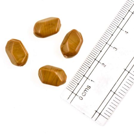Light Brown Fancy Medium Fancy Loose Glass Jewelry Making Beads (Pack Of 12)