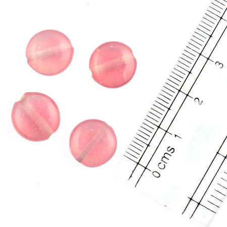 Indian Glass Beads Pink Transparent Twist For Making Jewelry