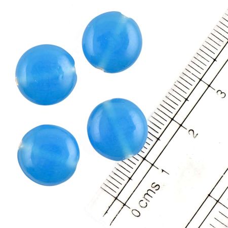 Blue Loose Flat Spacer Glass Beads For Making Jewelry