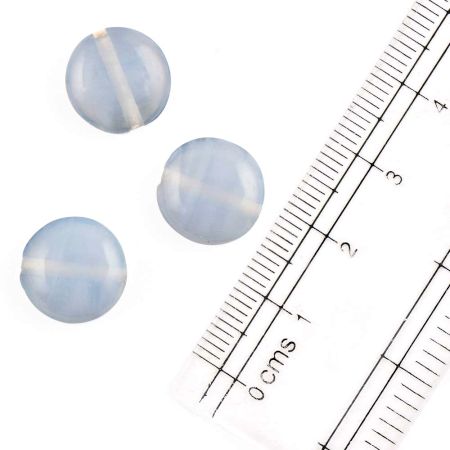 Sky  Blue Loose Flat Spacer Glass Beads For Making Jewelry