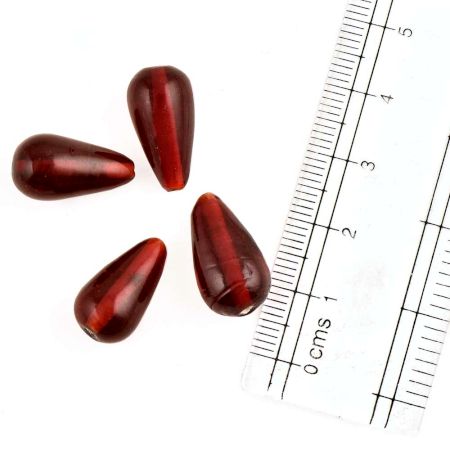 Deep Maroon Teardrop Beads Glass Beads For Jewelry Making