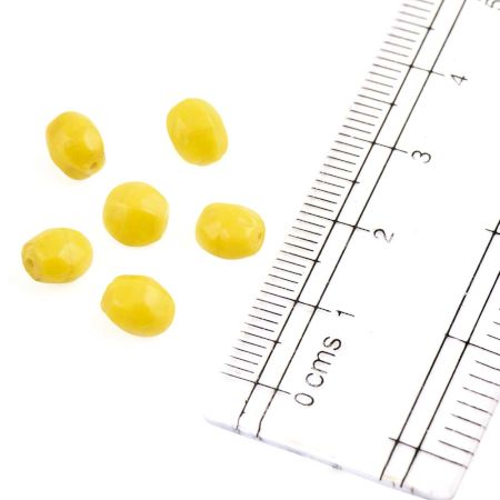 Loose Yellow Glass Transparent Oval Shaped  Beads For Jewelry Making (12 In Pack)