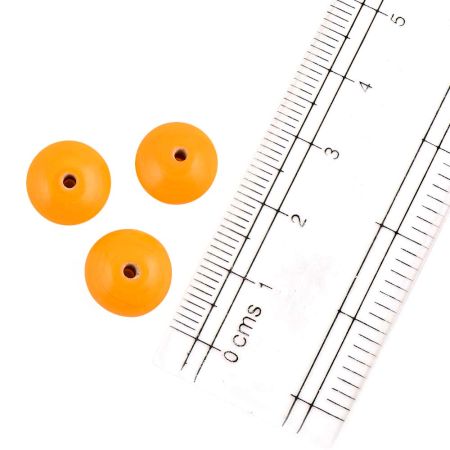 Yellow Round Glass Beads Loose Beads For Jewelry Making (12 in Pack)