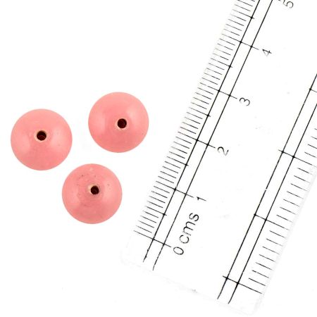 Pink Round Loose Glass Beads For Jewelry Making (12 in Pack)