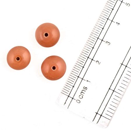 Rust Round Loose Glass Beads For Jewelry Making (12 in Pack)