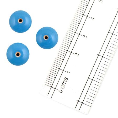 Blue Round Loose Glass Beads For Jewelry Making (12 in Pack)
