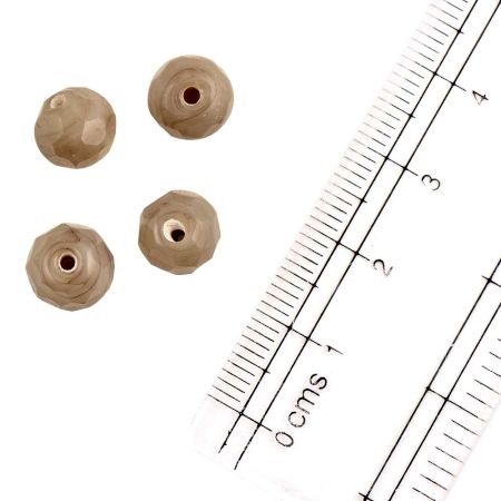 Tan Abacus Faceted Glass Beads For Bracelet Necklace Jewelry Making (12 in Pack)
