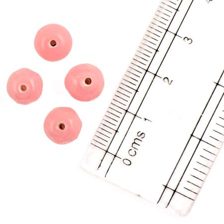 Pink Abacus Faceted Glass Beads For Jewelry Making (12 in Pack)