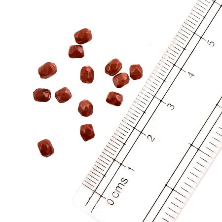 Crimson Red Drum Shape Glass Beads For Jewelry Making (50 in Pack)