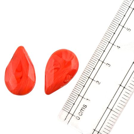 Red Glass Big Waterdrop Teardrop Beads Jewelry Loose Beads (12 in Pack)
