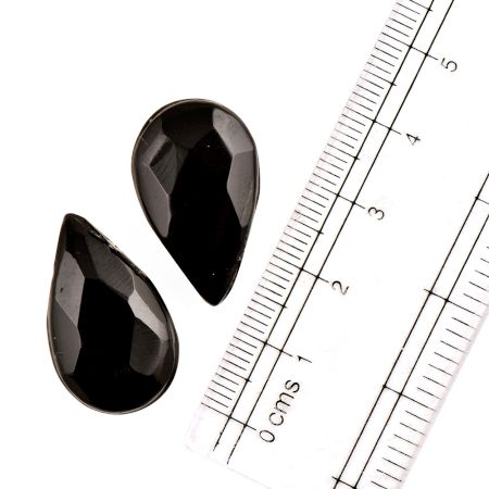 Black Glass Big Waterdrop Teardrop Beads Jewelry Loose Beads (12 in Pack)