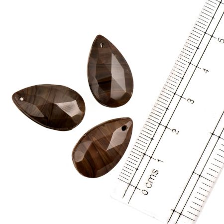 Brown Glass Big Waterdrop Teardrop Beads Jewelry Loose Beads (12 in Pack)