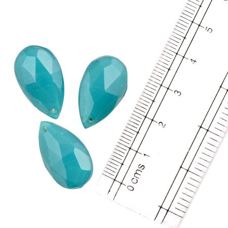 Blue Glass Big Waterdrop Teardrop Beads Jewelry Loose Beads (12 in Pack)