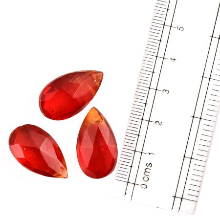 Ruby Red Glass Big Waterdrop Teardrop Beads Jewelry Loose Beads (12 in Pack)