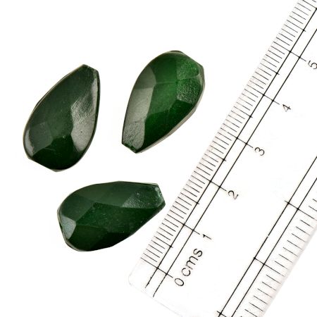 Pine Green Glass Big Waterdrop Teardrop Beads Jewelry Loose Beads (12 in Pack)
