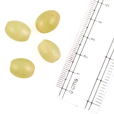 Olive Glass Beads Egg Shape Loose Spacer Oval Beads For Jewelry Making (12 in Pack)