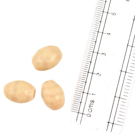 Khaki Glass Beads Egg Shape Loose Spacer Oval Beads For Jewelry Making (12 in Pack)