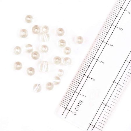 Clear Glass Beads Round Spacer Loose Beads Jewelry Accessories (50 in Pack)