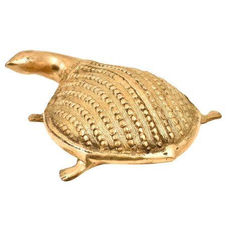 Golden Brass Metal Turtle Figurine