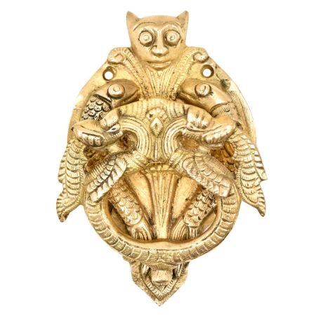 Brass Door Knocker With Thunder Dragon Two Fishes Door Metal Knocker